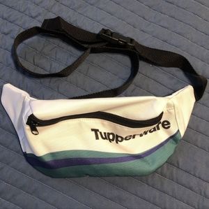TUPPERWARE Logo EcoChic Hip Bag Fanny Pack 56" Adjustable Waist Strap Blue White